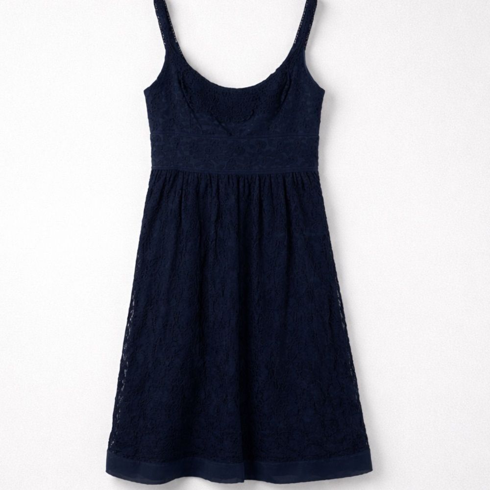 Cynthia Steffe Navy lace and crocheted dress